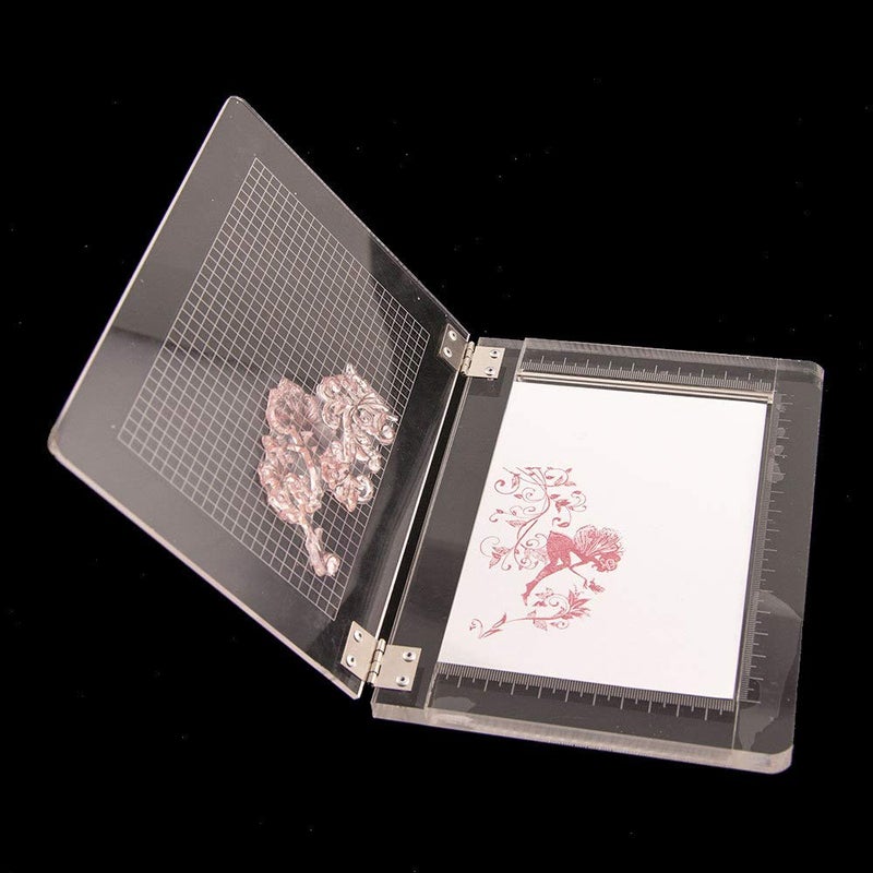 LZBRDY 5.9 by 7.7 Inch Large Clear Stamp Blocks with Grid & Measurements, Acrylic Stamping Platform Tool for Cards, Notebooks, Journals, Invitations & Crafts - Image 1